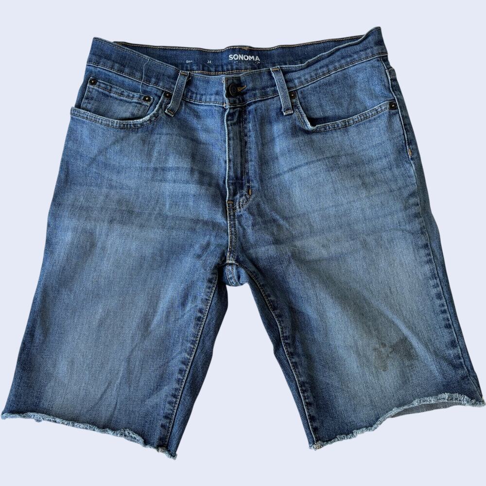 SONOMA 34 Y2K Jean Shorts Blue Slim Stretch